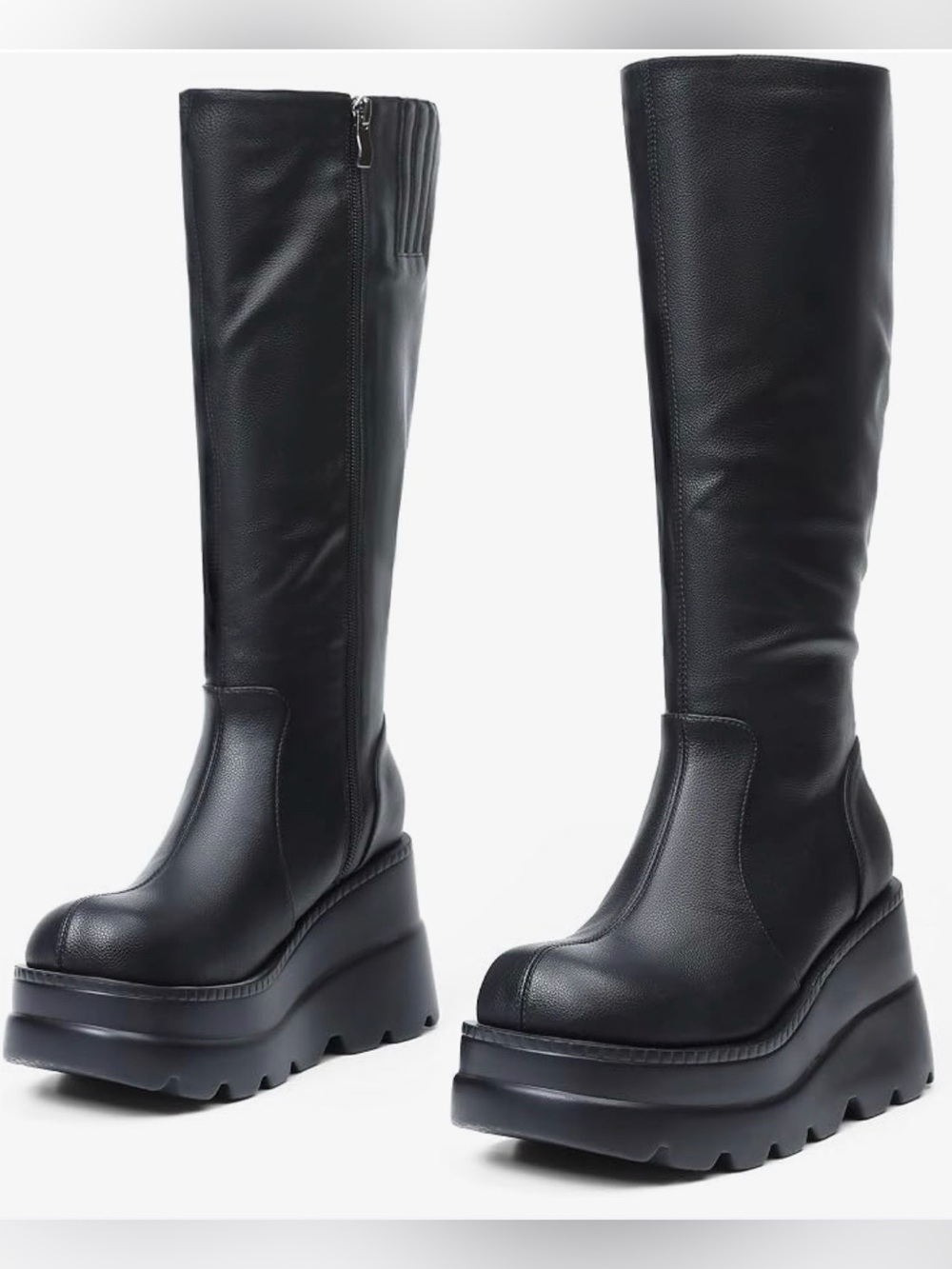 Chunky Heels Platform Boots